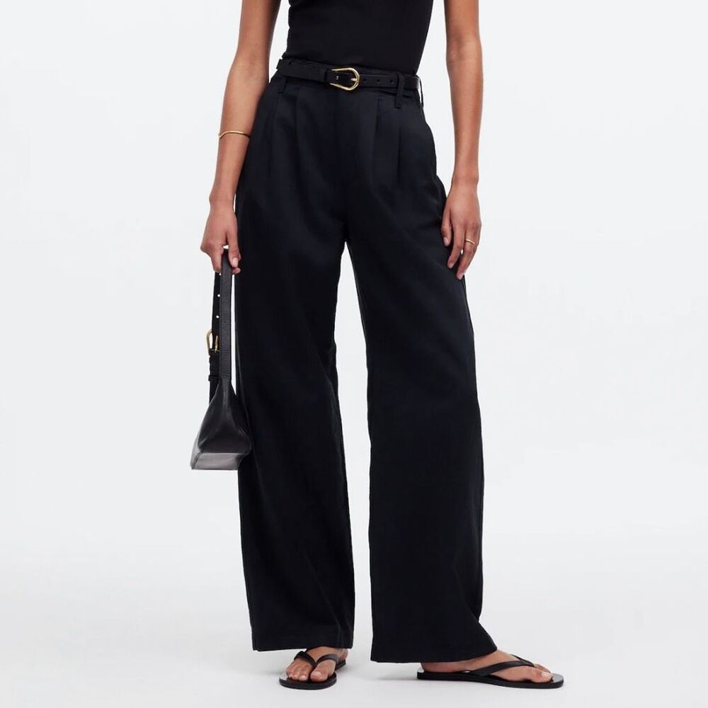 Madewell Black Petite Harlow Wide Leg Pant 4P NWT